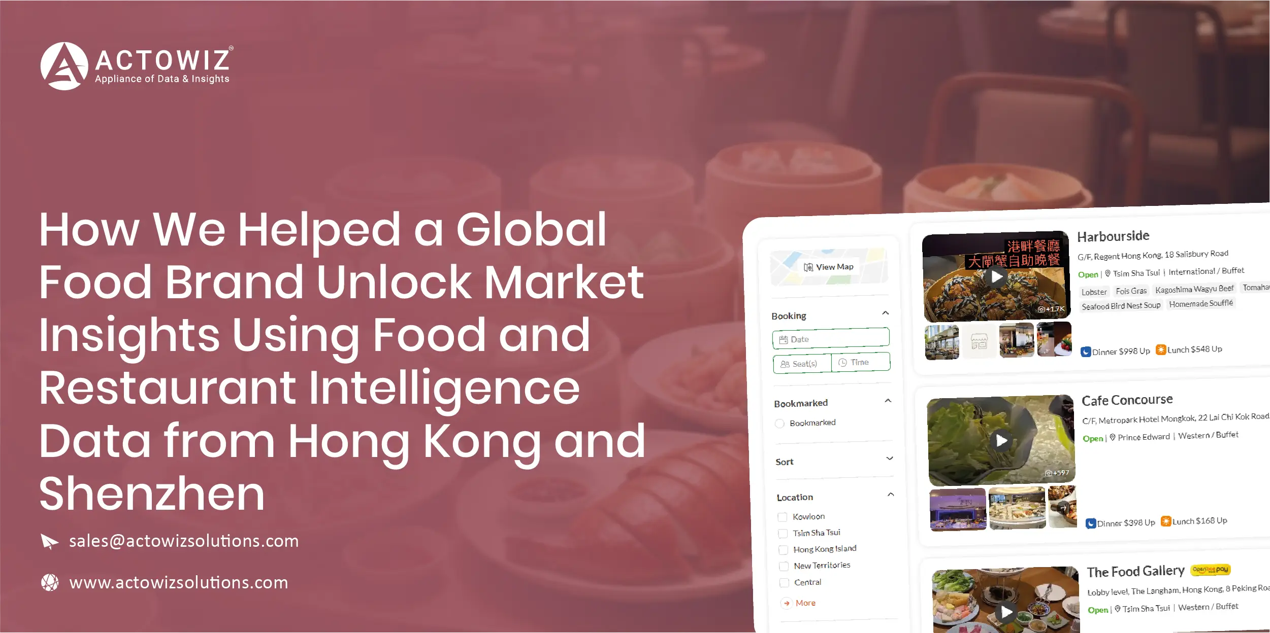 Food and Restaurant Intelligence Data from Hong Kong and Shenzhen